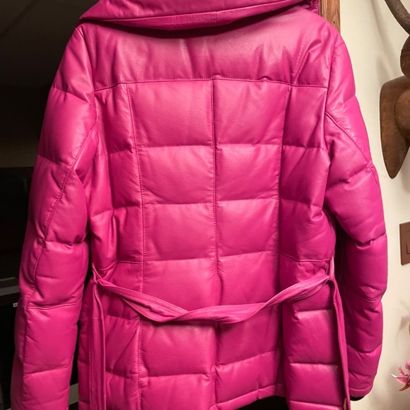 Women's Danier Down Leather Parka - Size Large - Picture 2 of 4